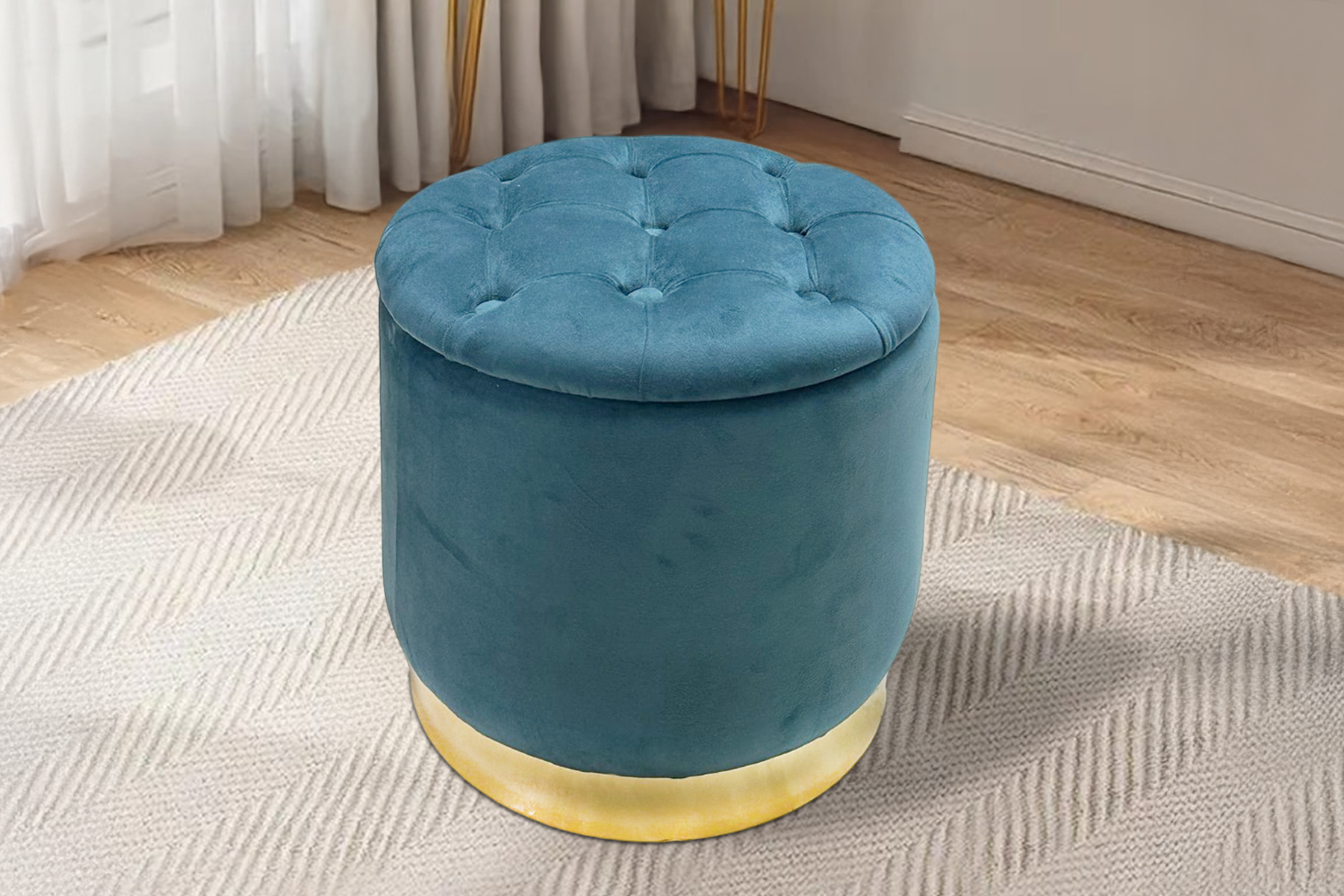 Royaloak Jamie Storage Ottoman - Teal