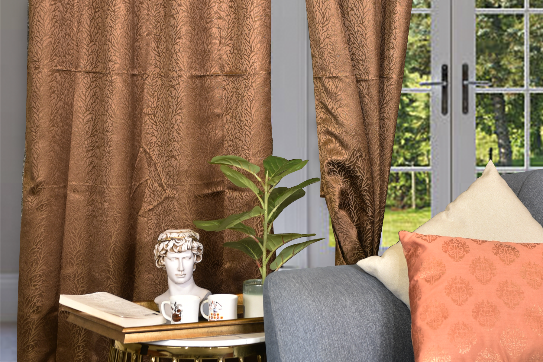 Royaloak Tes Jacqaurd Door Curtain - Brown