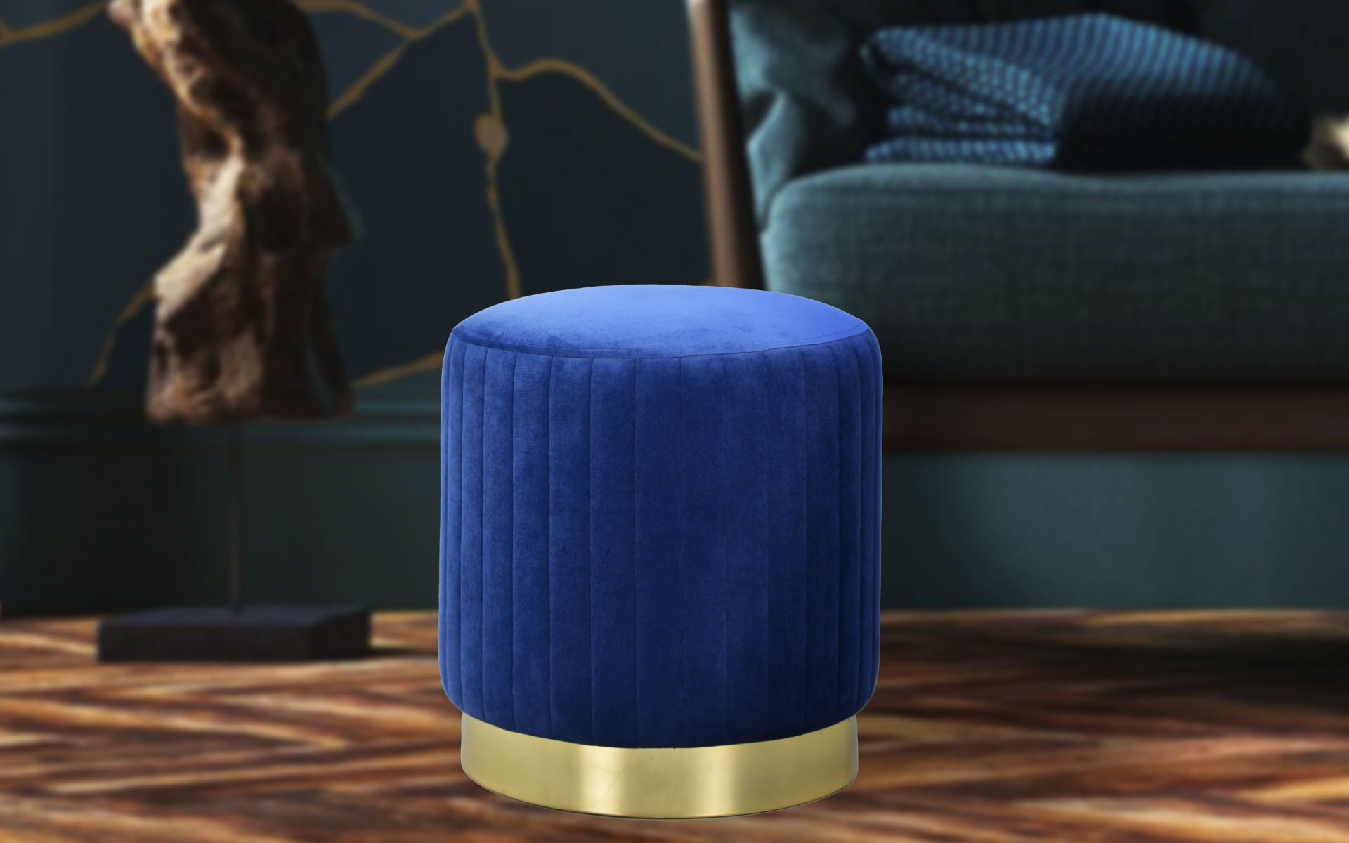 Royaloak Fransesca Ottoman - Blue