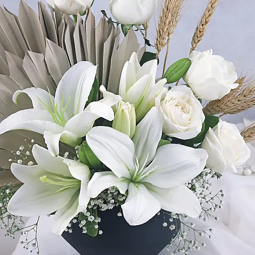 Luxury White Lily Ensemble Flower Bouquet