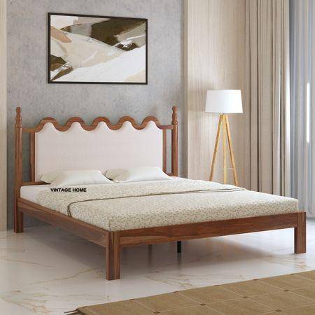 Tavora Solid Wood Queen Size Non Storage Storage Bed In Provincial Teak Finish