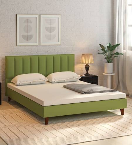 Dallas Engineered Wood Queen Size Non Storage Bed In Provincial Teak Finish