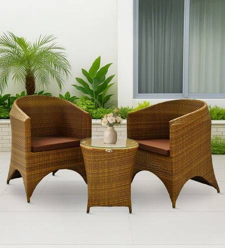 Hobart Wicker Chair In Beige Brown Tone Finish