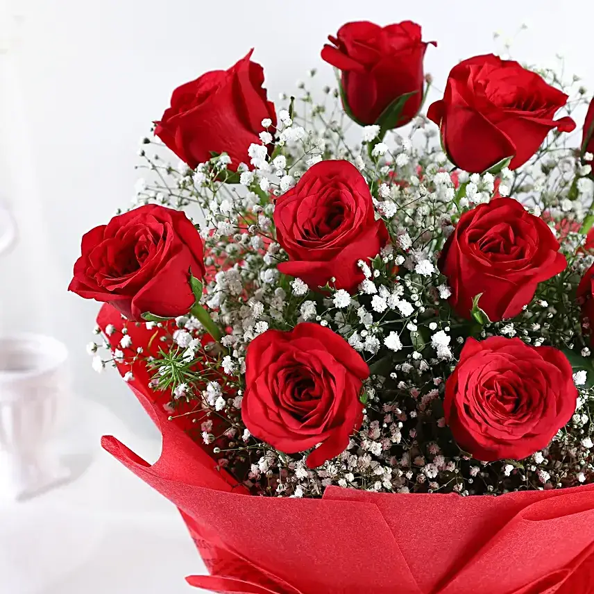 Buy Online 10 Red Roses