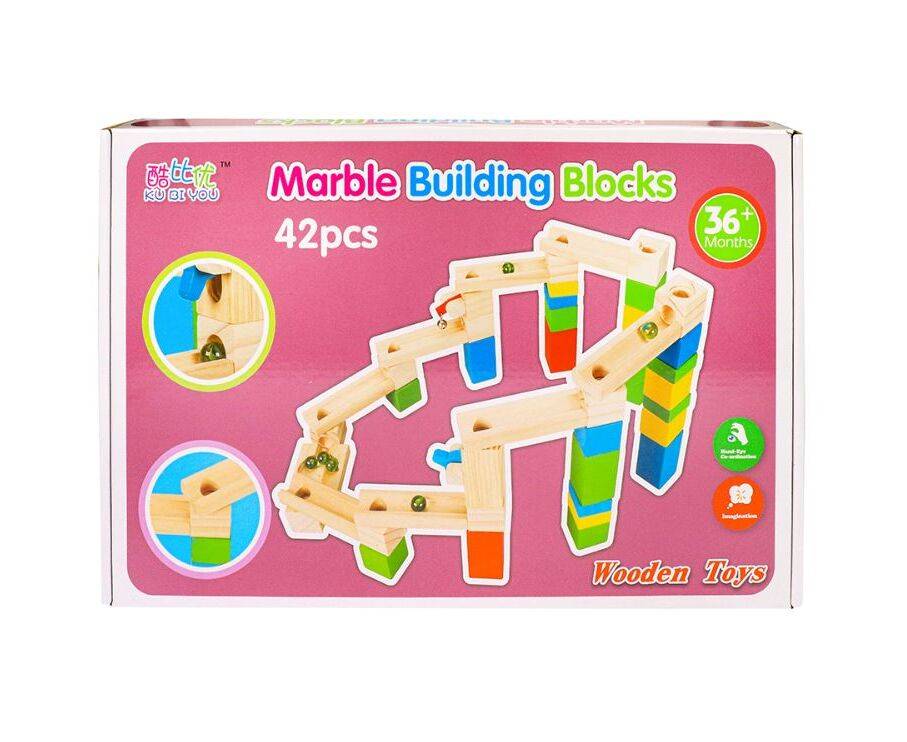 42-Piece Wooden Marble Run Block Set for Kids Buy @ ₹2499