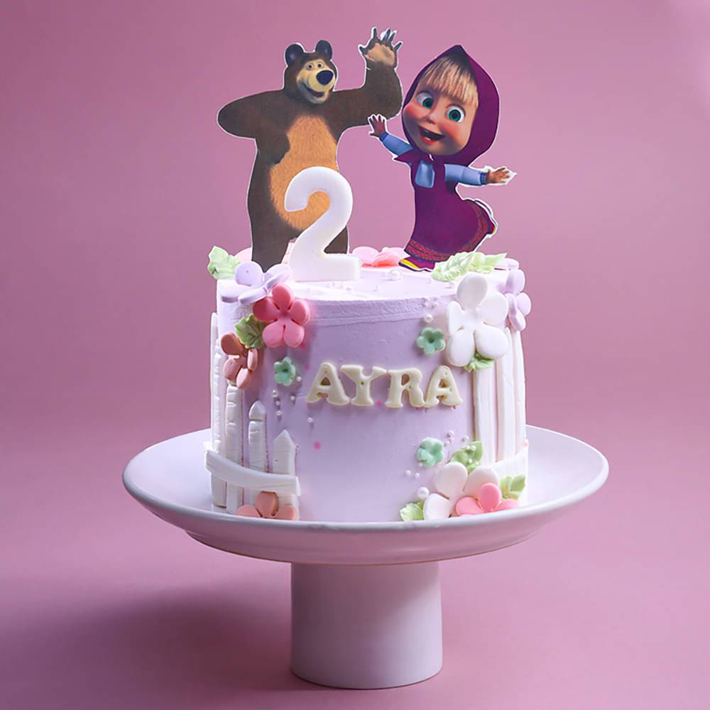 Masha N Bear Floral Cake