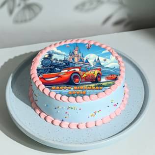 McQueen Car Birthday Photo Cake