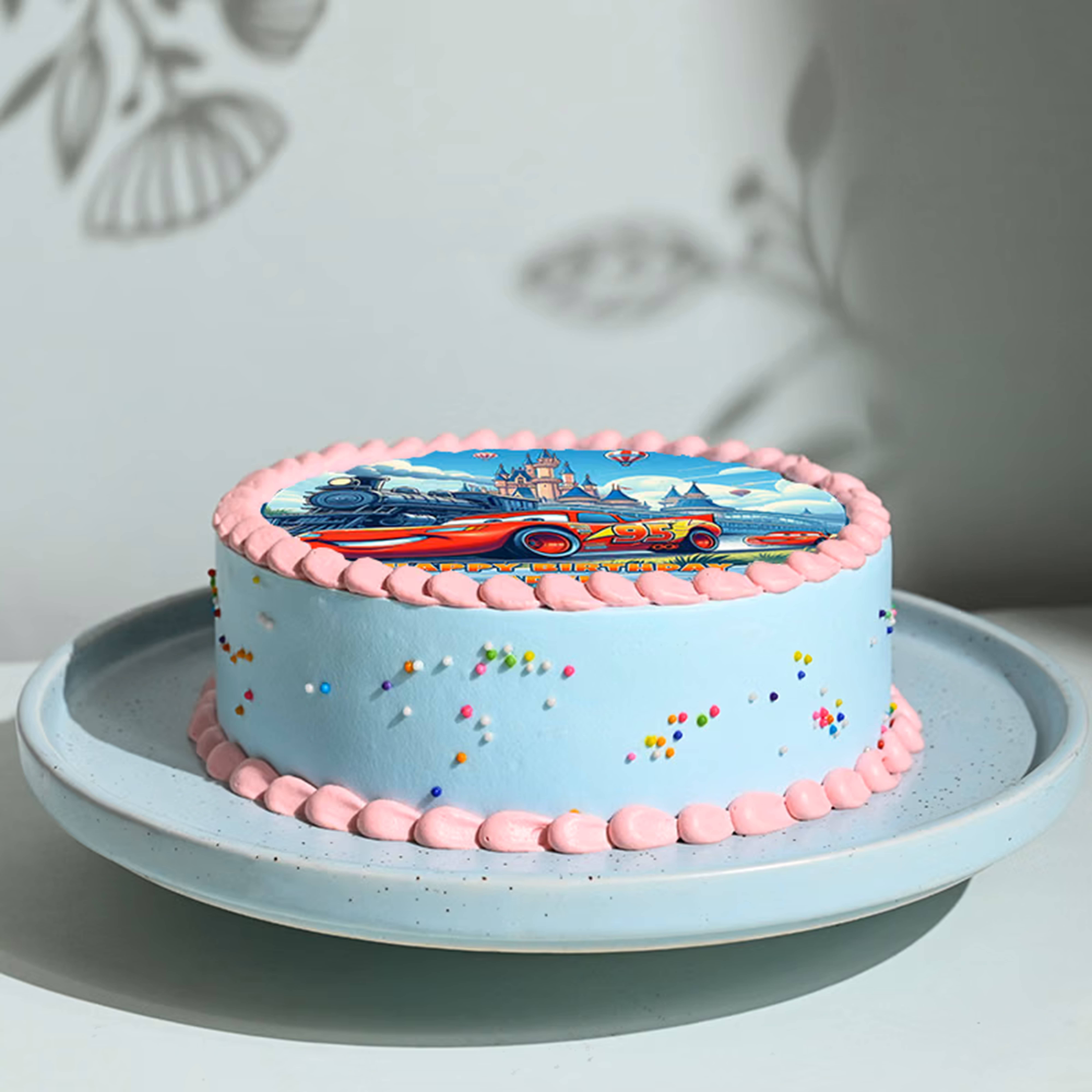 McQueen Car Birthday Photo Cake