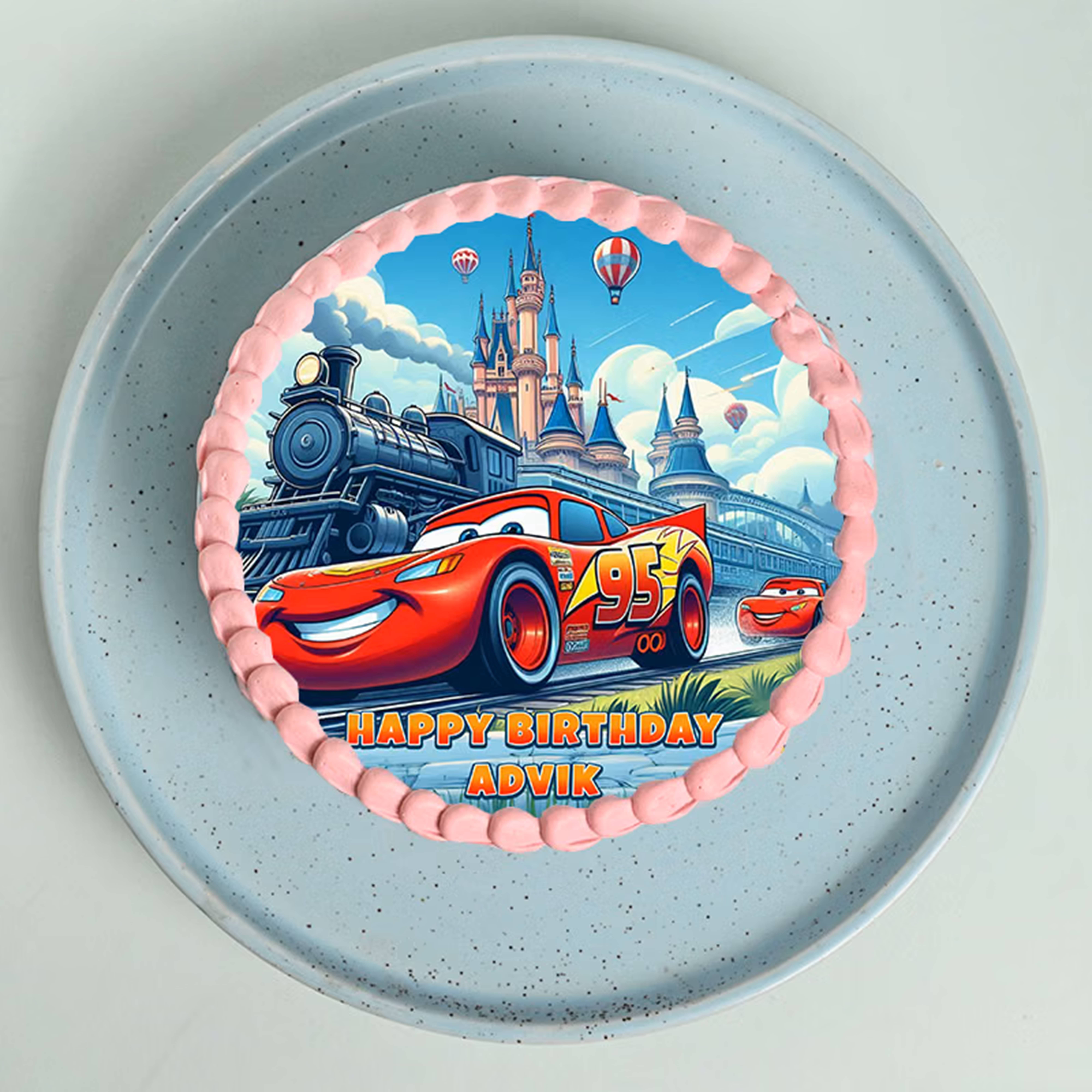 McQueen Car Birthday Photo Cake