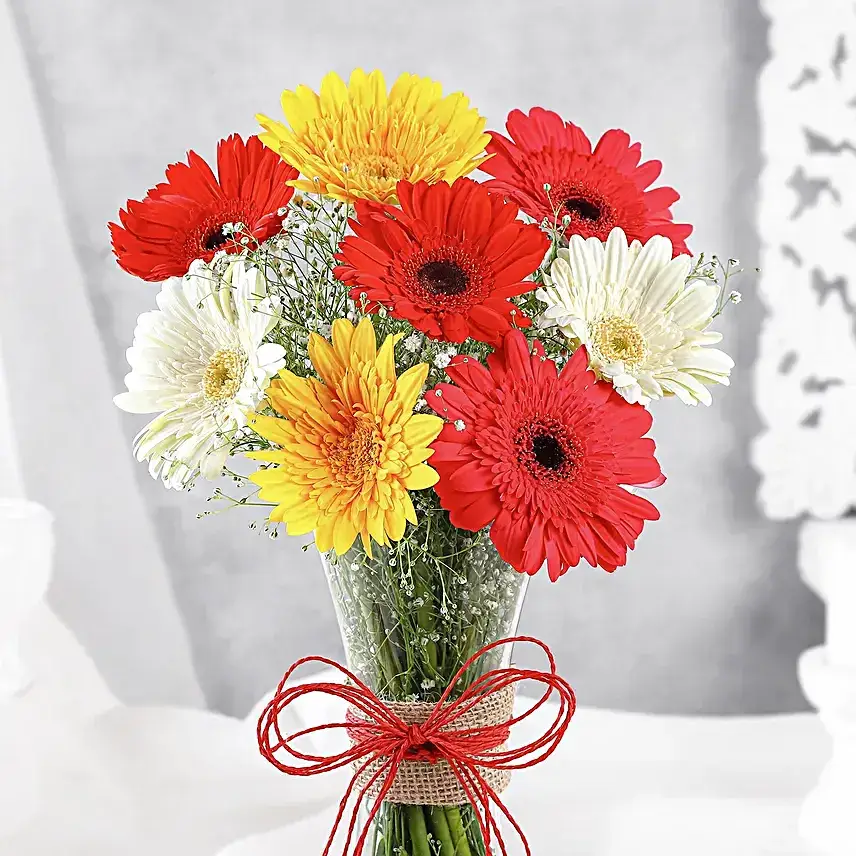 Mixed Brilliance Gerbera Vase