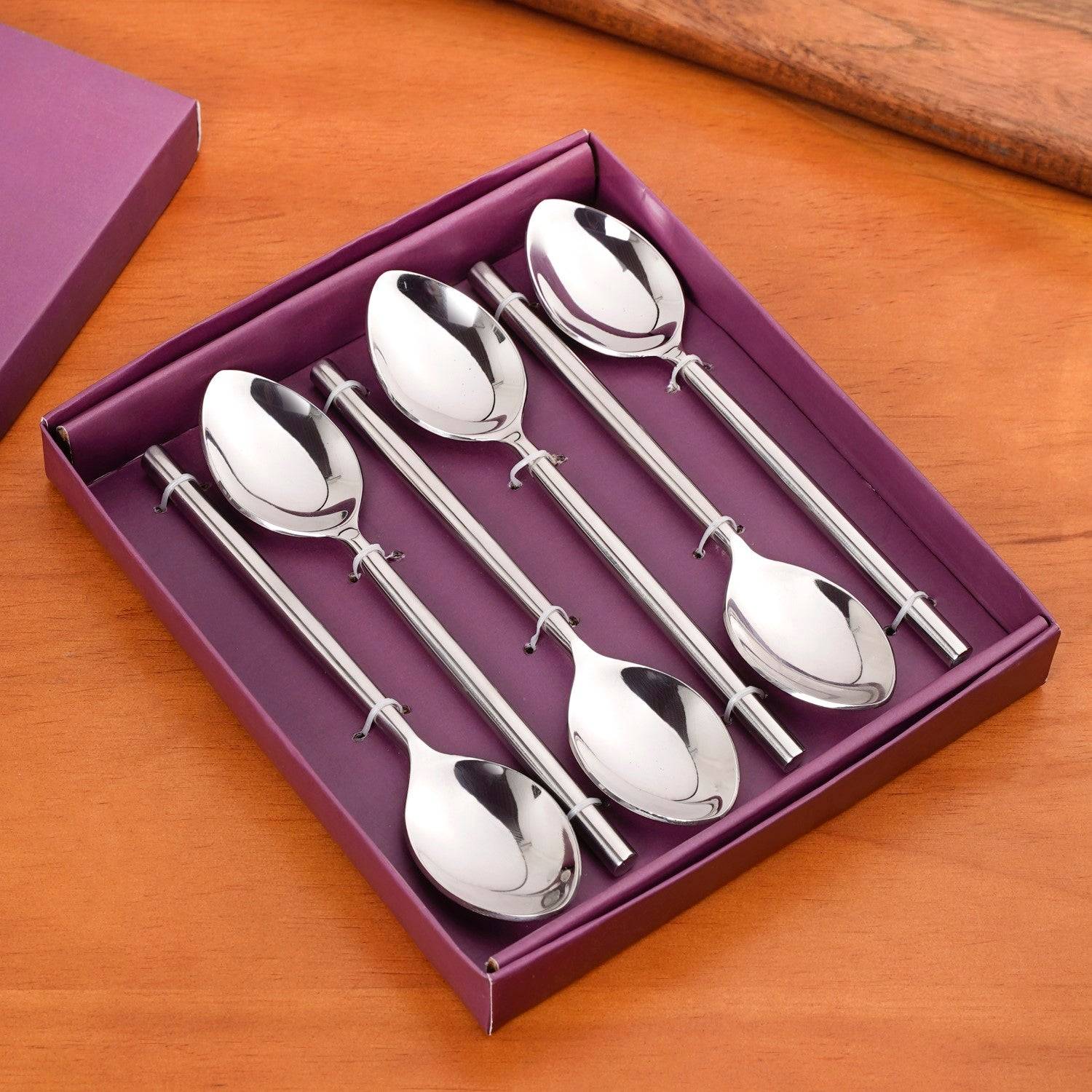 Modern Stainless Steel Table Spoon Set Of 6 buy only at ₹1090