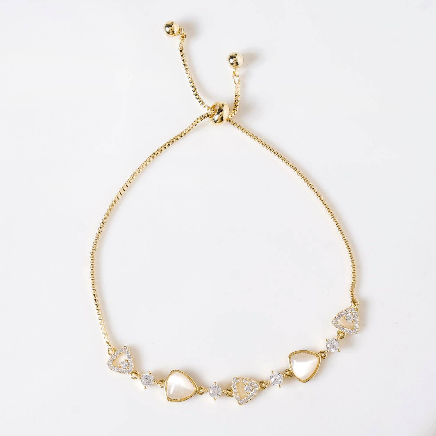 Moonstone Gold Chain Bracelet