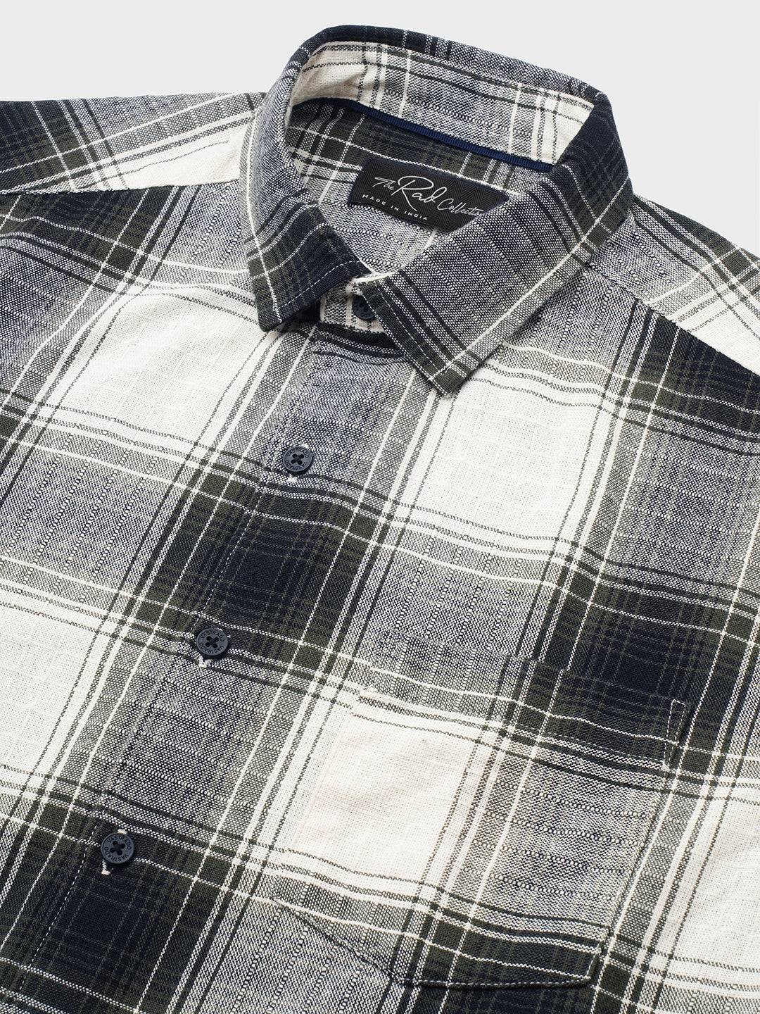 Everyday Olive Broad Checks Linen Blend Shirt Buy only at ₹799