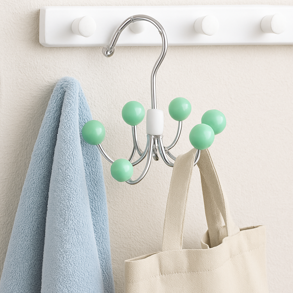 Tie Rack Space-Saving Hook – 360° Rotating Belt & Scarf Hanger with 6 Claws for Closet Organization (Durable Steel Hook for Belts, Ties, Tank Tops & Accessories) Buy @ ₹249