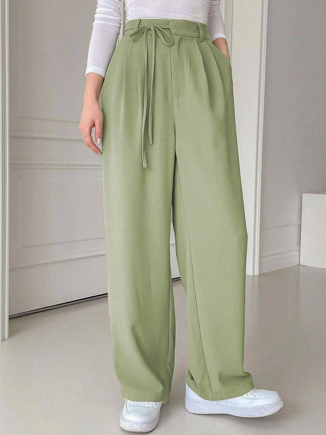 Kotty Women Straight Leg Straight Fit High-Rise Trousers