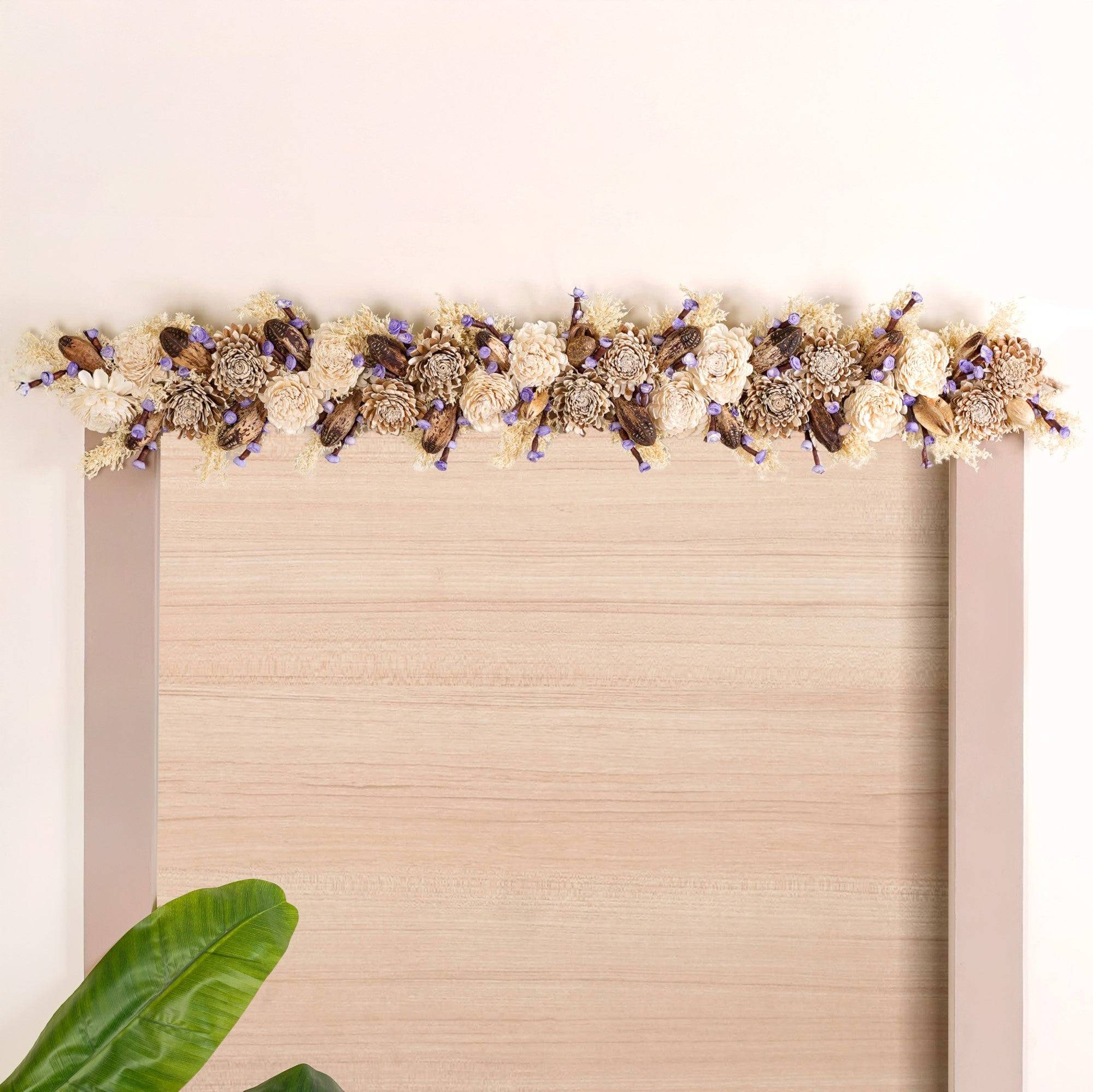 Natural Jute Toran Wall Hanging With Corn Grass Decoration
