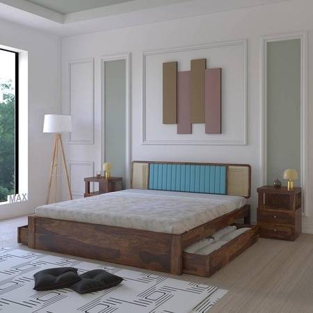 Boho Bliss Solid Wood King Storage Bed