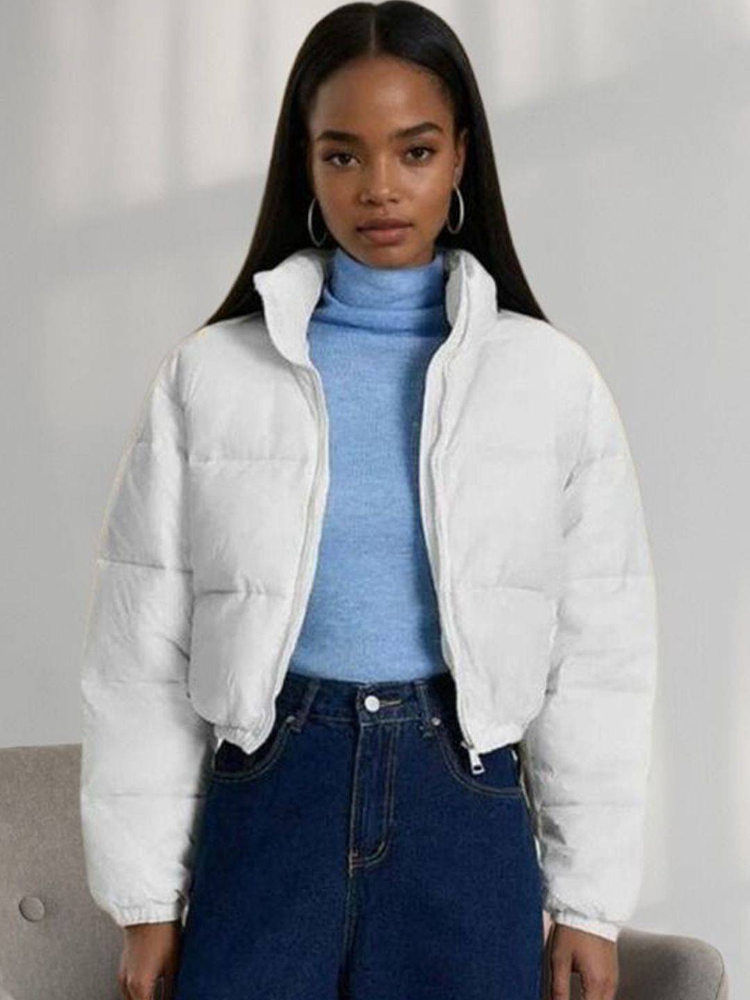 Kotty Mock Collar Lightweight Crop Puffer Jacket