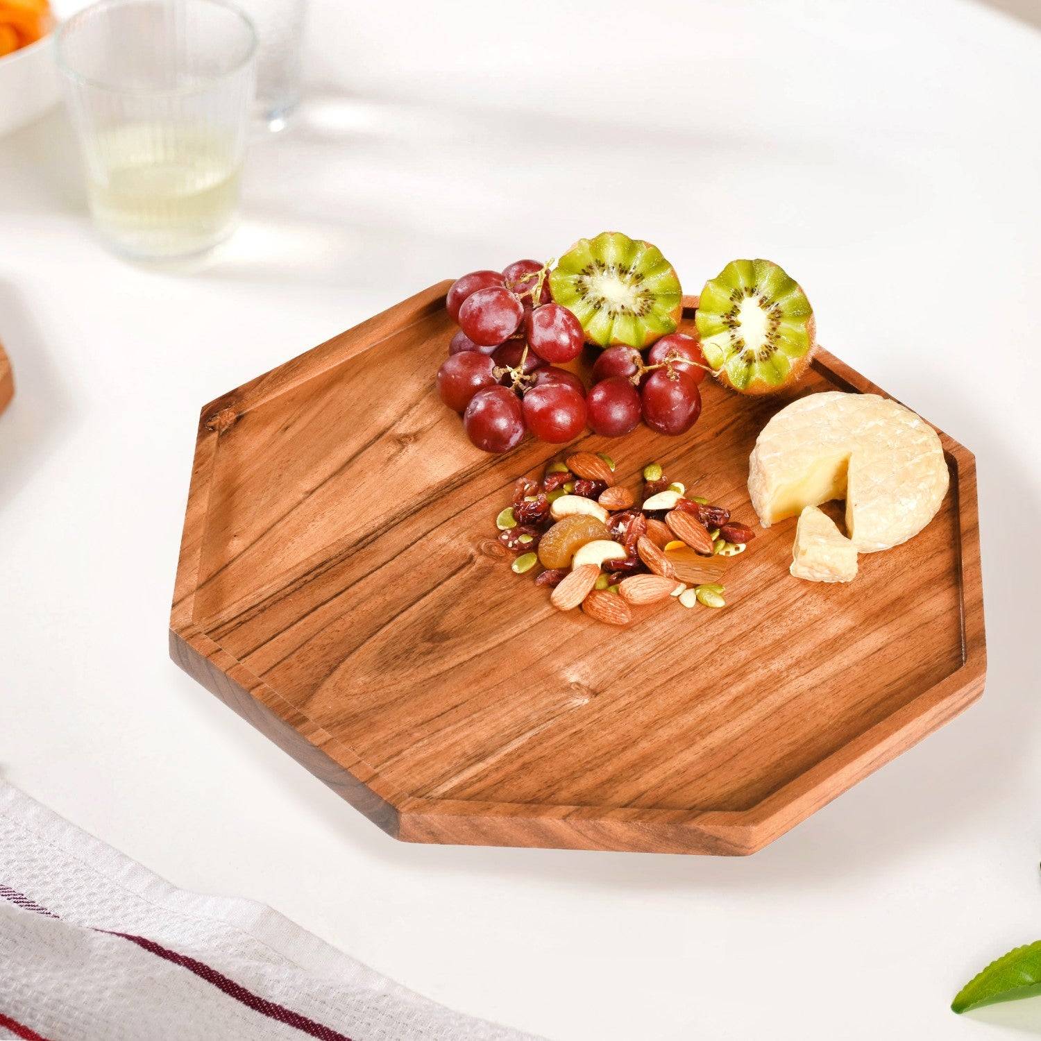 Octagon Wooden Snack Platter Large buy only at ₹995