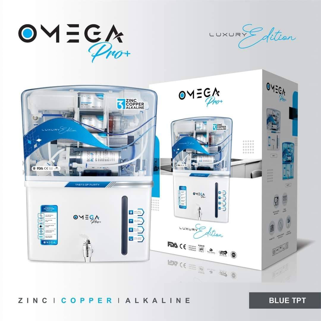 Omega Pro Plus 12 Liter Storage White Transparent Water Purifier Luxury Edition For Domestic Use 