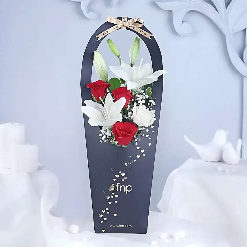 Opulent Elegance Bouquet & Truffle Cake Combo