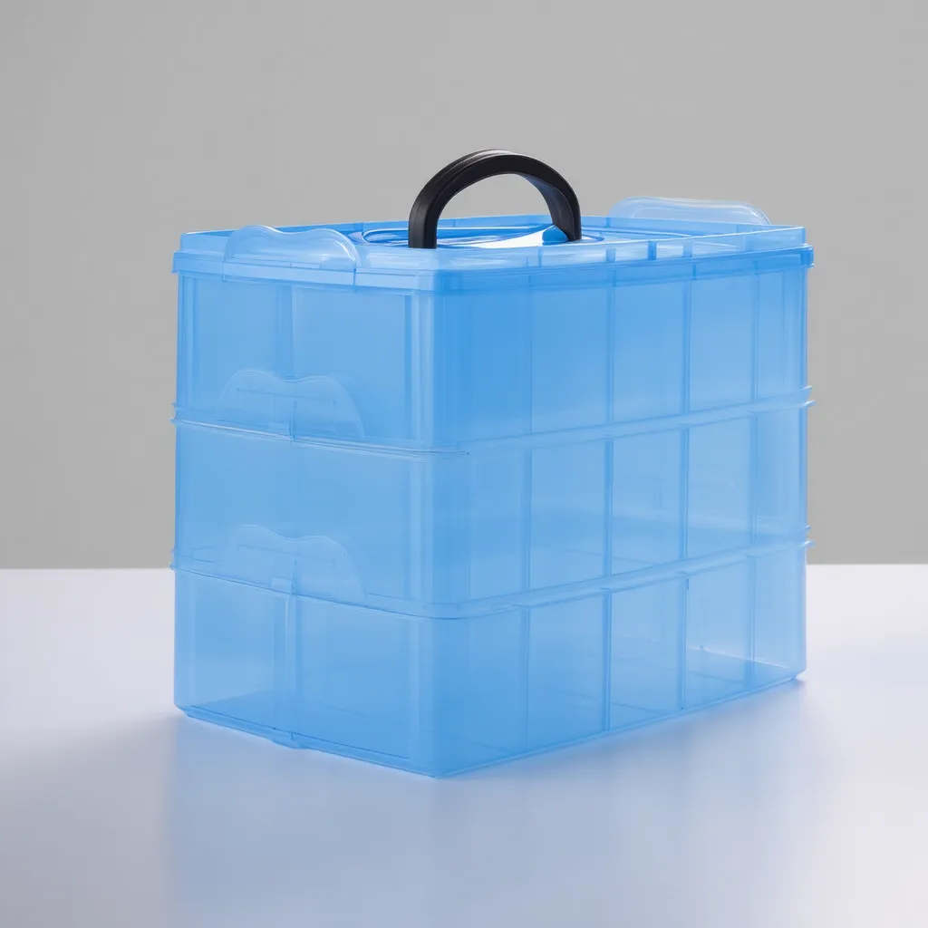 3 Layer – 30 Grid Storage Box | Transparent Plastic Organizer with Adjustable Compartments for Jewelry, Earrings, Rings, Beads, Art & Craft Supplies (Random Color-Pack of 1) Buy @ ₹349
