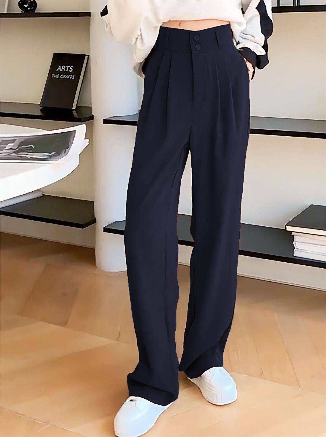 Kotty Women High-Rise Easy Wash Pleated Trousers