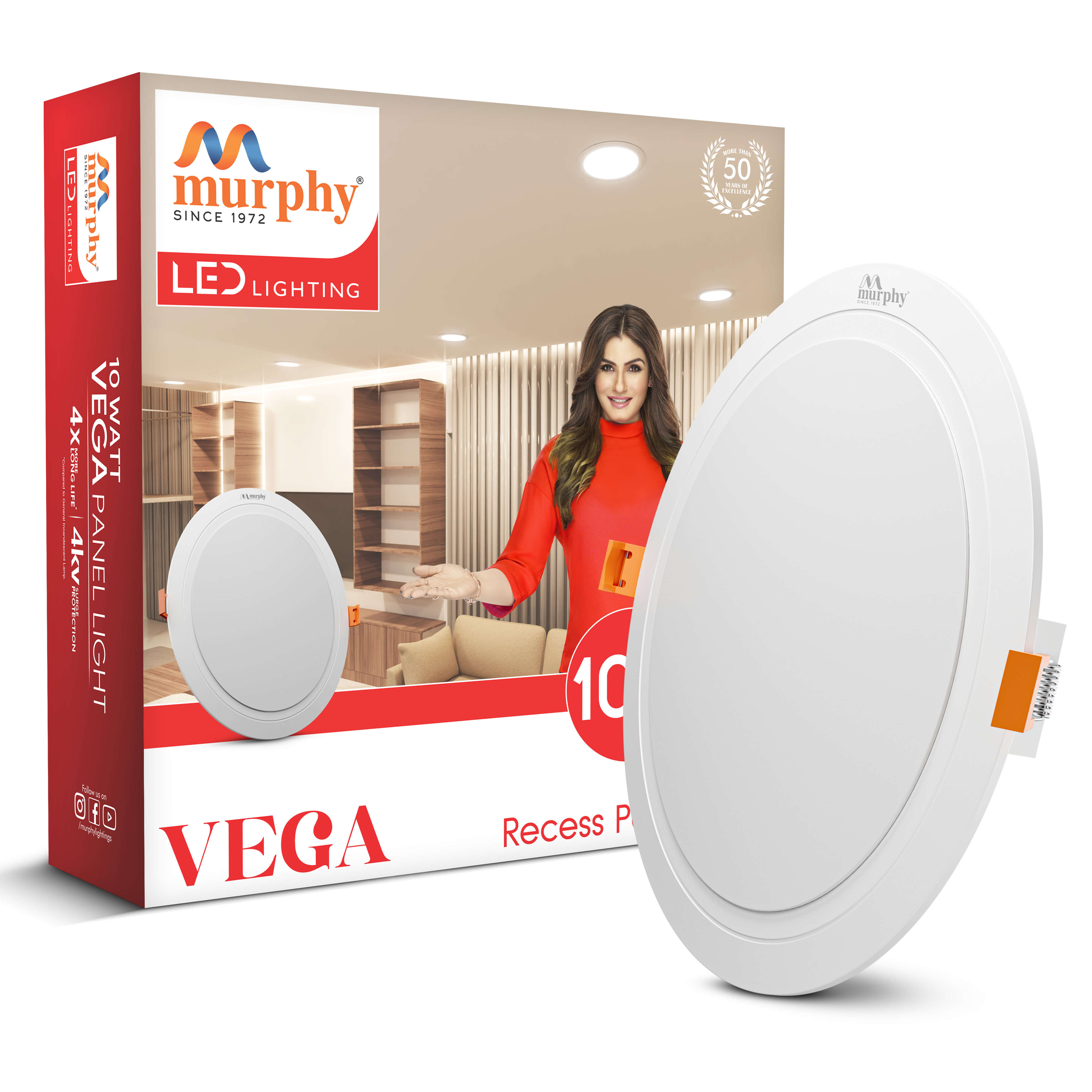 Murphy 10W Vega Round Recess Panel Light
