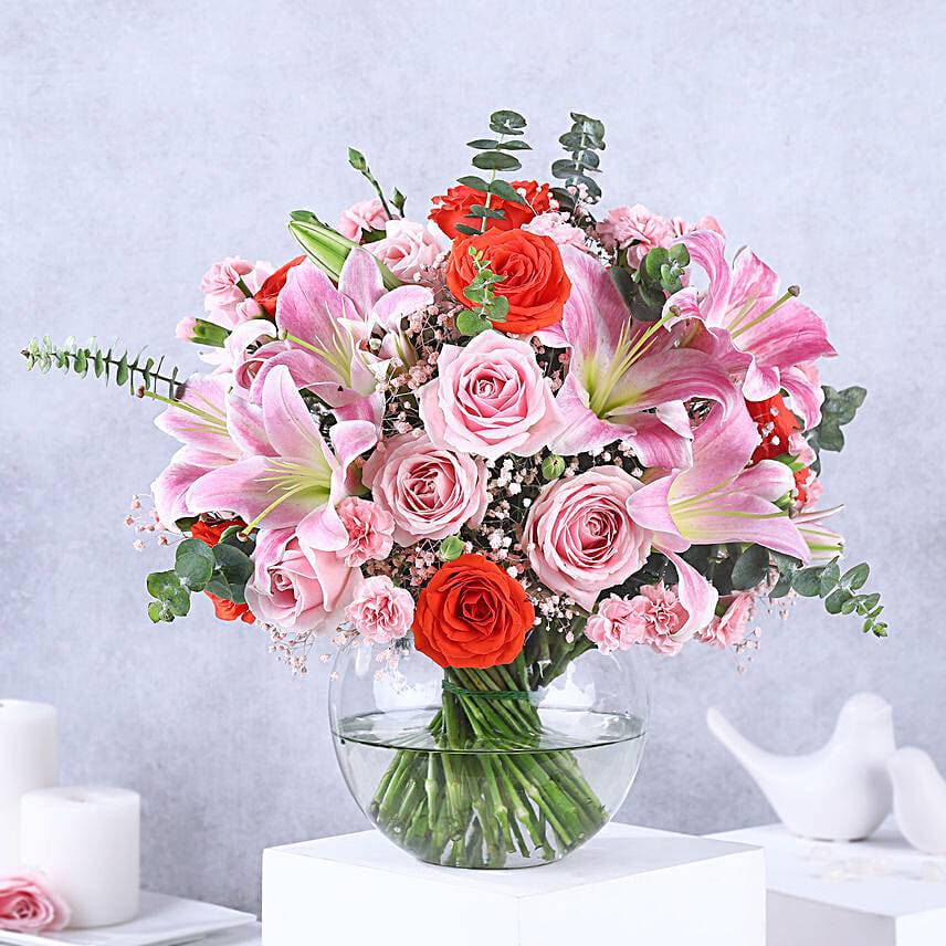 Passionate Medley of Roses and Lilies