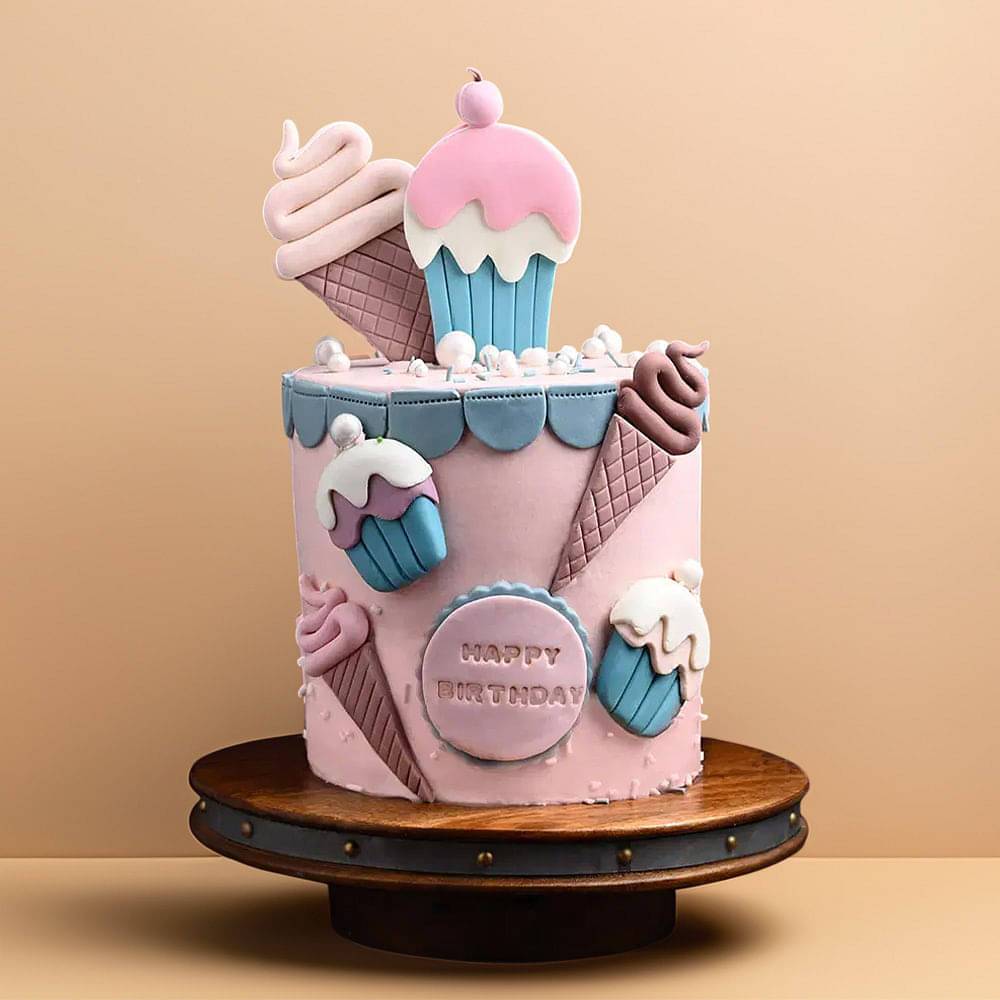 Pastel Paradise Birthday Cake