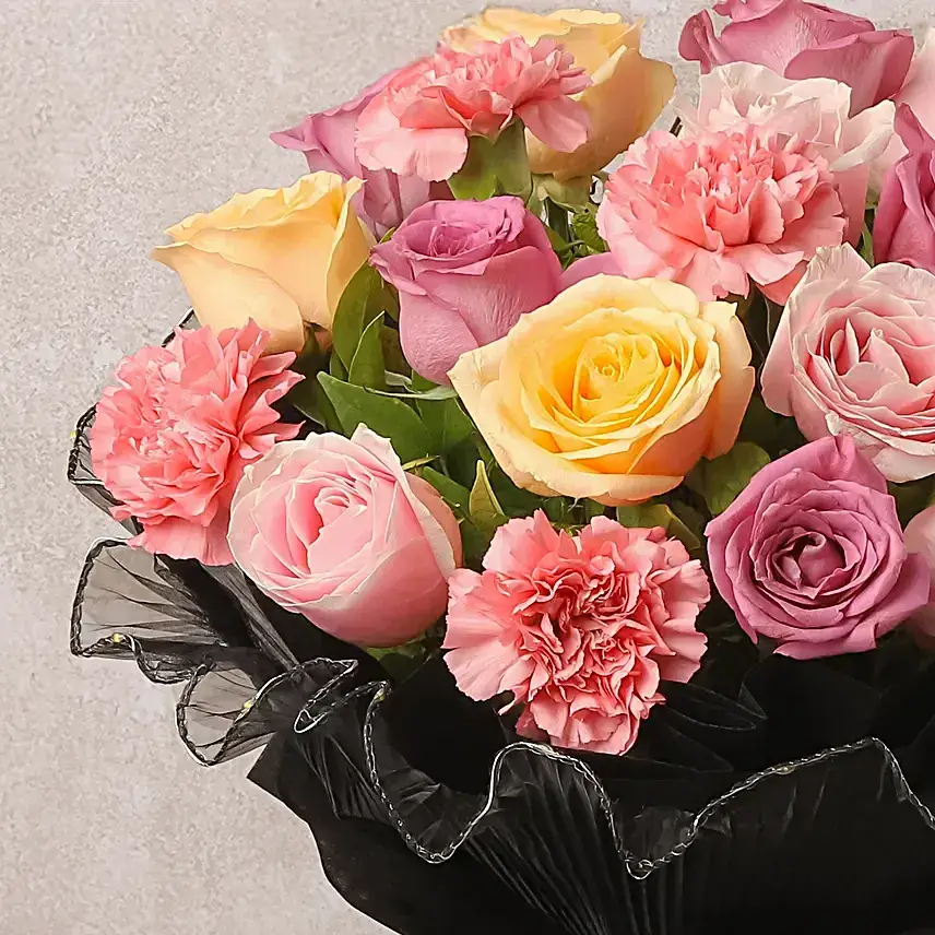 Pastel Rose n Carnation Floral Bouquet