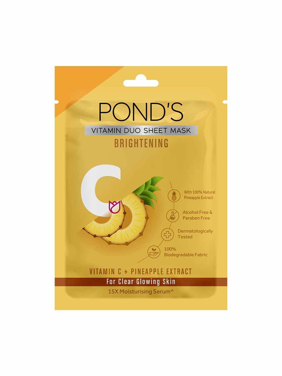 Ponds Vitamin C Brightening Sheet Mask With Pineapple Buy only @ ₹49