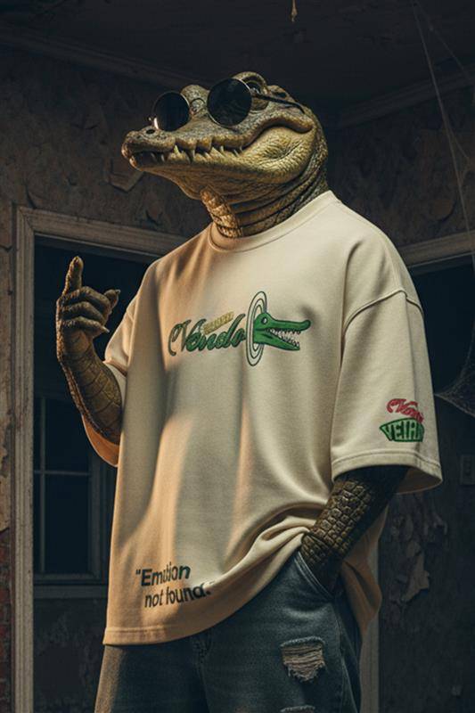 Crocodilian Swanwhite Oversized Puff Printed Exclusive T-shirt