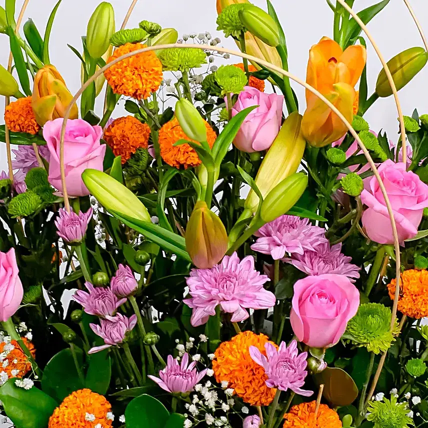 Peacock Green Diwali Floral Arrangement