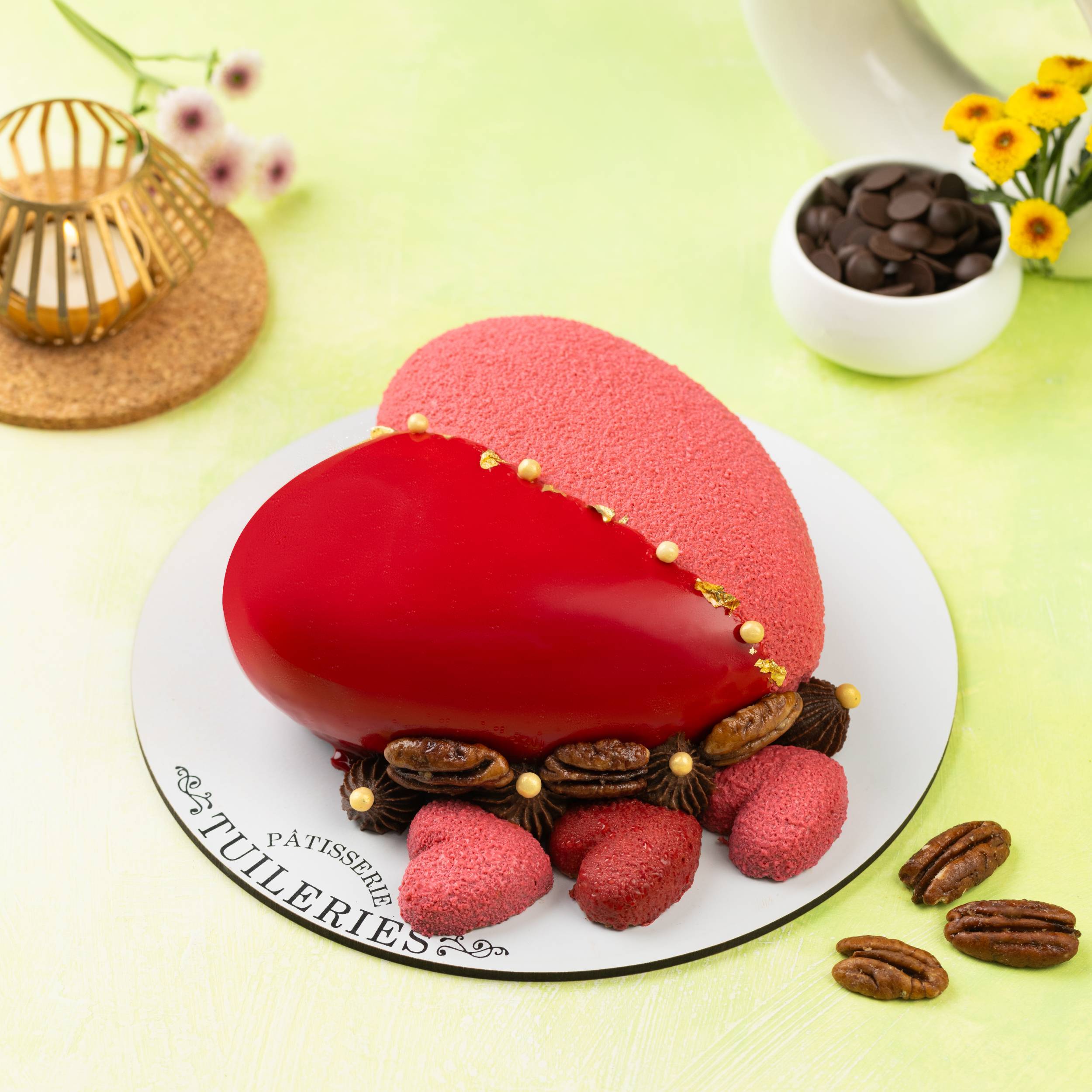 Tuileries Karva Chauth Special "Love Cake" Pecans & Chocolate (650-700 grams)