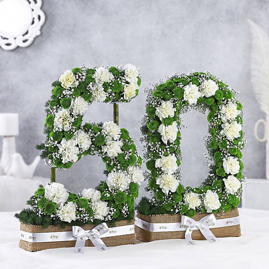 Personalised Birthday Frame N Carnations Arrangement
