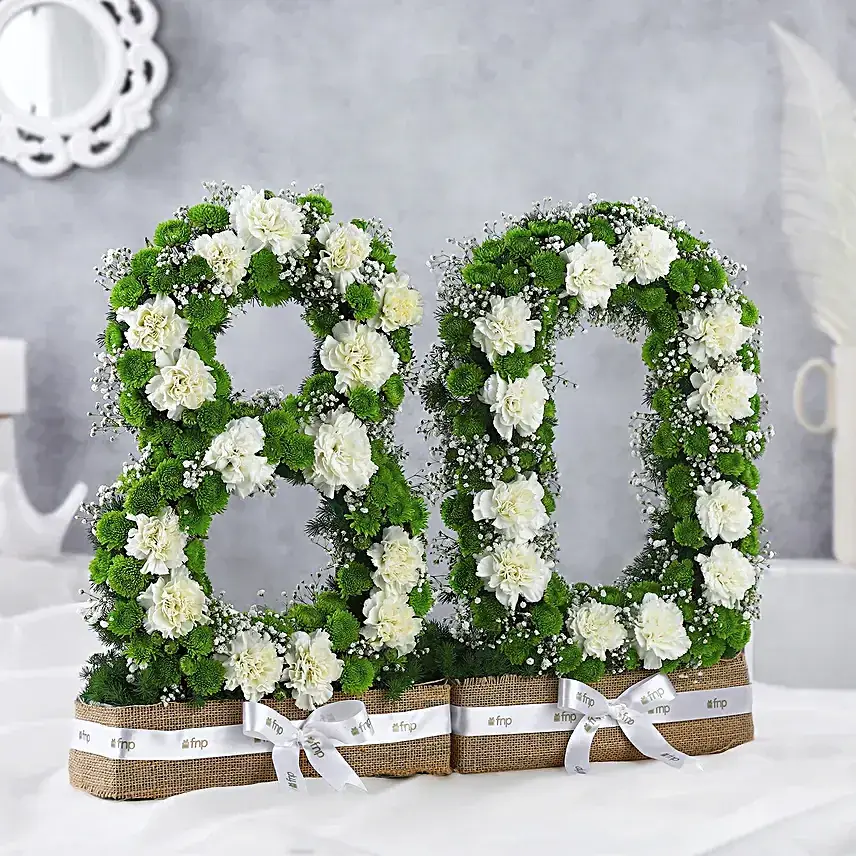 Personalised Number Lovely Carnation Arrangement