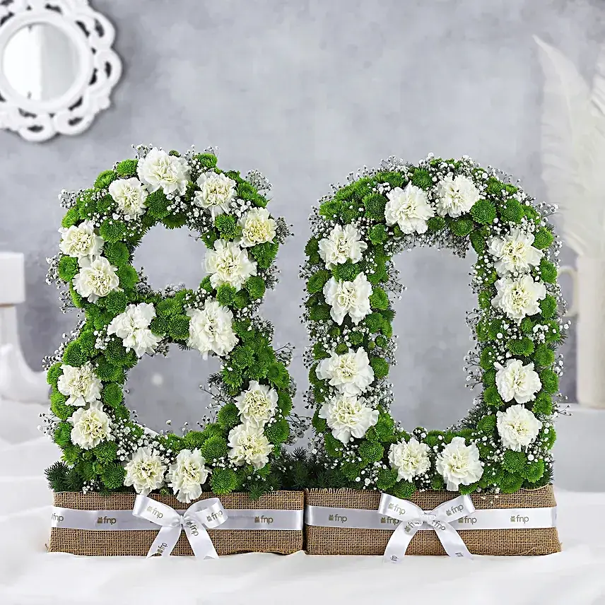 Personalised Number Lovely Carnation Arrangement