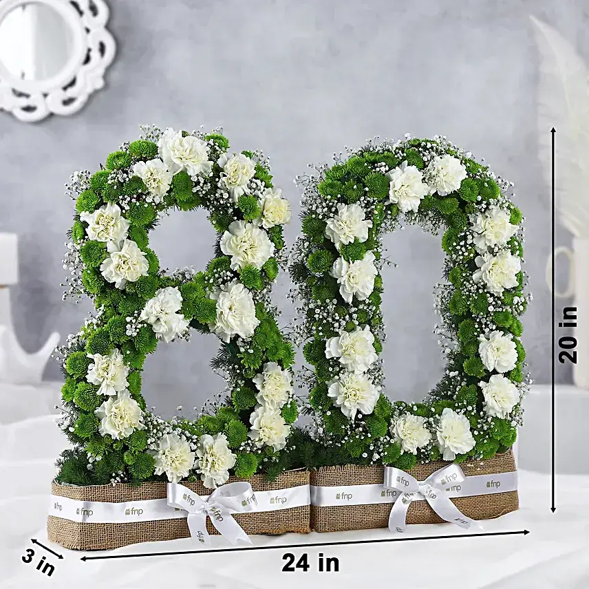 Personalised Number Lovely Carnation Arrangement