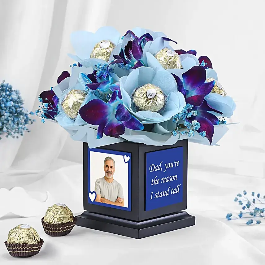 Personalised Floral Gift with Chocolates N Orchids