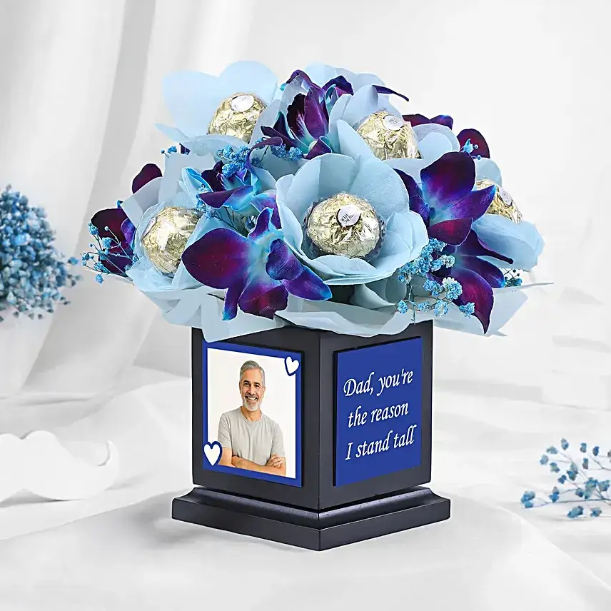 Personalised Floral Gift with Chocolates N Orchids