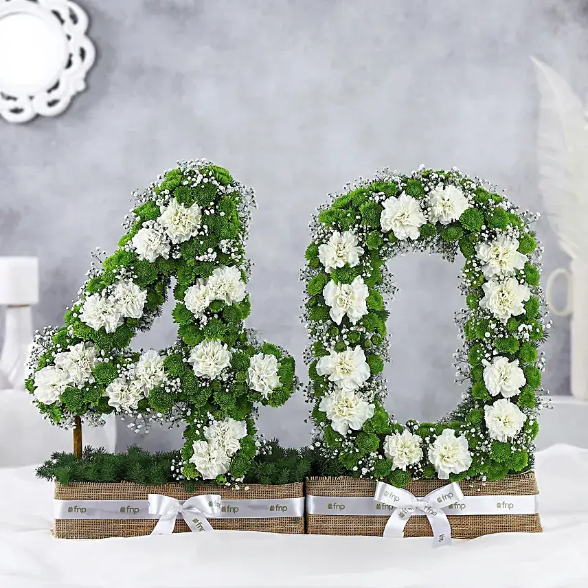 Personalised Number Forever Love Carnation Arrangement