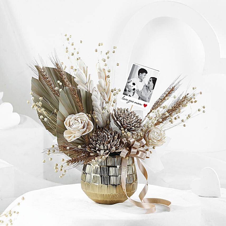 Personalised Fridge Magnet & Rustic Charm Floral Pot
