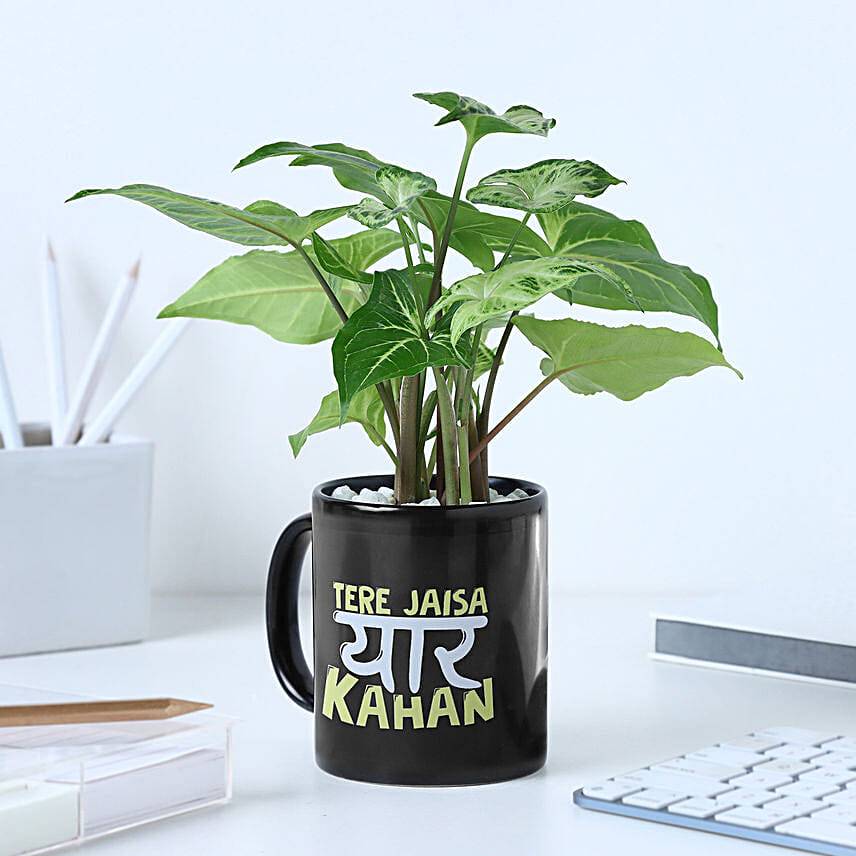 Personalised Friendship Day Mug & Syngonium Plant Combo