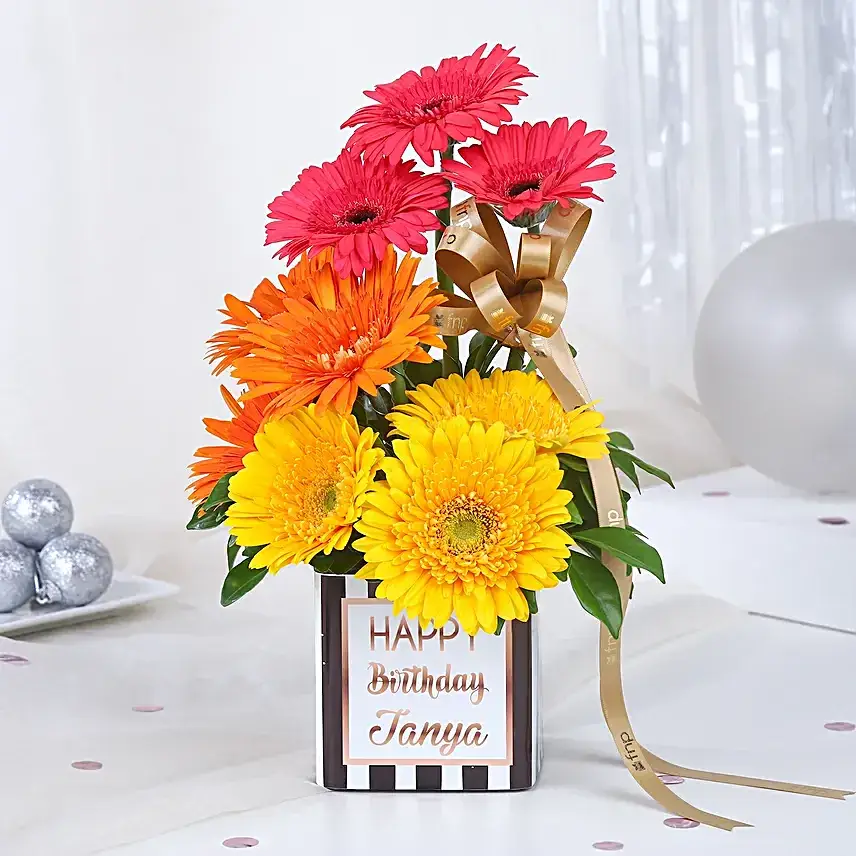 Personalised Gerbera Birthday Bliss