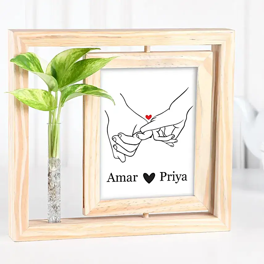 Personalised Love Frame & Plant Duo