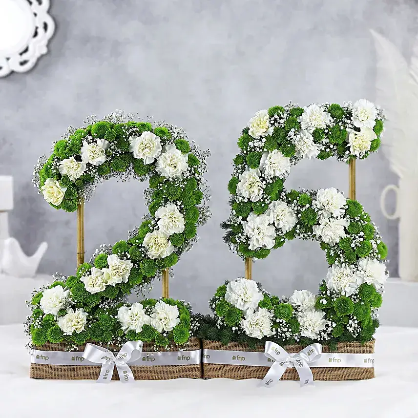 Personalised Number Milestone Carnation Arrangement
