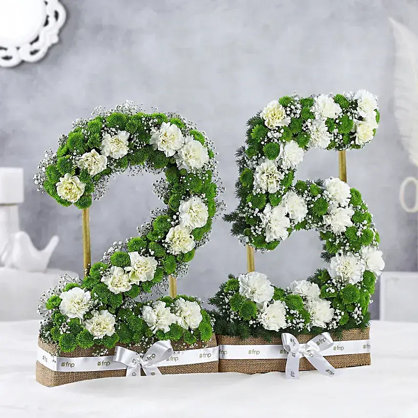 Personalised Number Milestone Carnation Arrangement