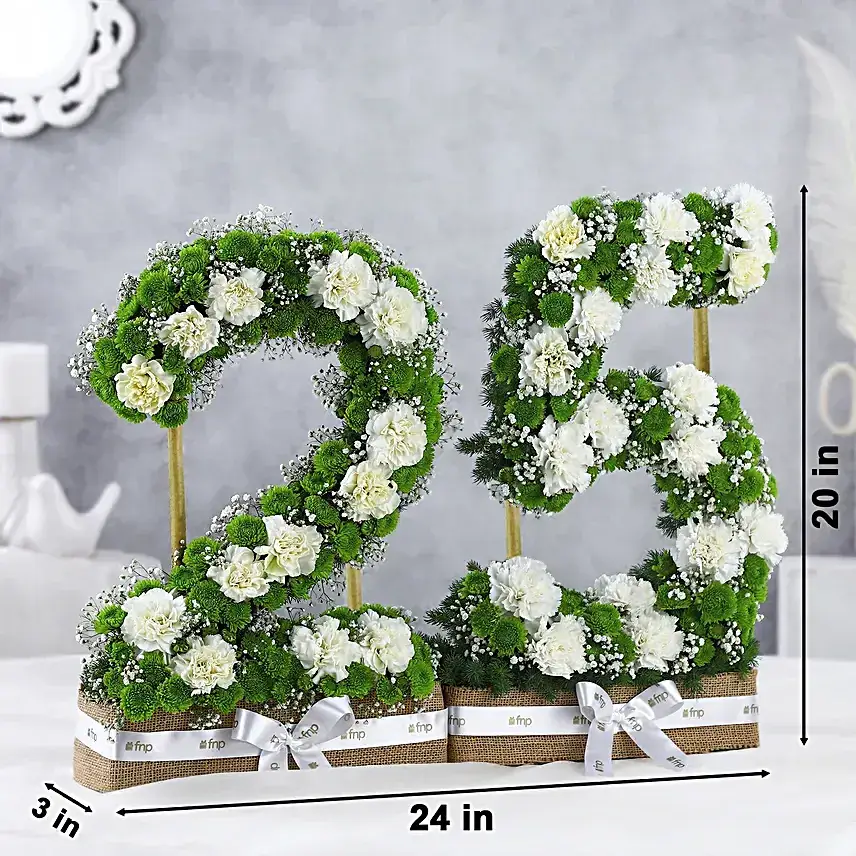 Personalised Number Milestone Carnation Arrangement