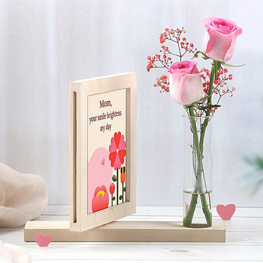 Personalised Photo Frame With Roses For Mom